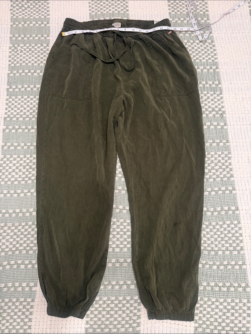 PINK Victoria's Secret Olive Green Drawstring Joggers